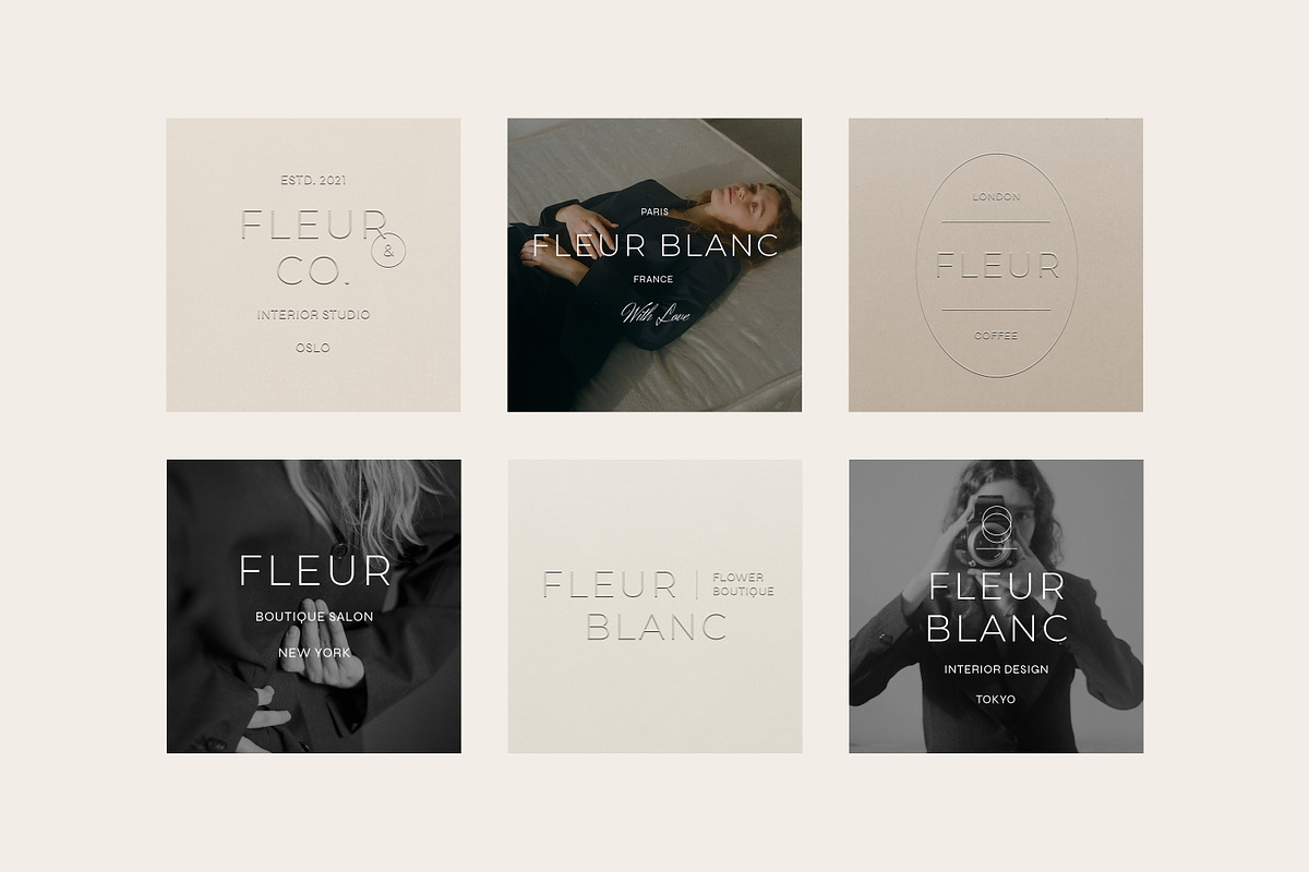 Fleur Minimal Logo Kit Ai Eps Psd, a Branding & Logo Template by Feel This (Photo 9 of 13)