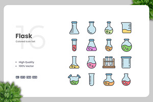 Flask Colored Icons, an Icon by Upnowgraphic
