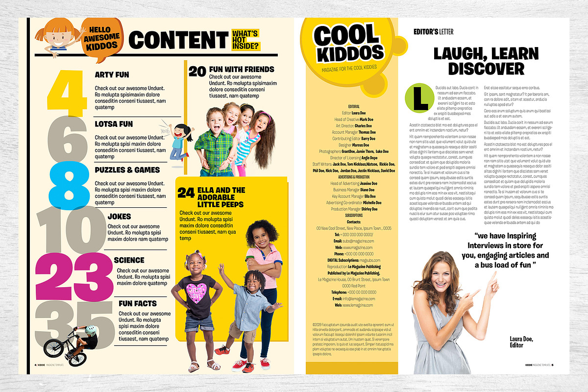 Kids Magazine Template, a Magazine Template by Red Cactus Creative (Photo 3 of 18)