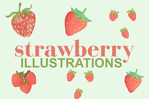 digital strawberry illustrations