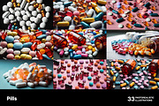 Pills. 33 images, a Healthcare Illustration by Handmadefont (Thumbnail 7 of 10)