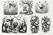 Skeleton Halloween SVG Graphics, a Seasonal Illustration by DENIDigitalArtSudio (Thumbnail 5 of 6)