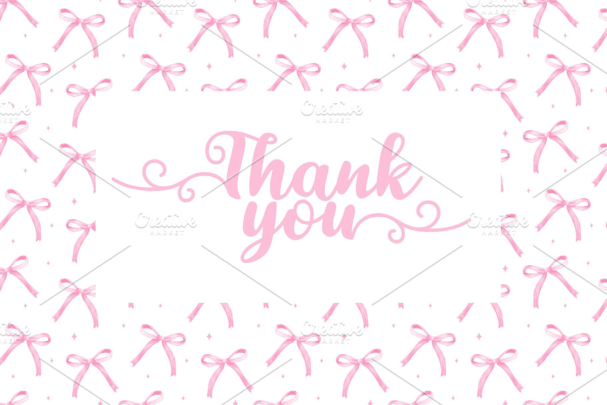 Watercolor Pink Bow Seamless Pattern, an Illustration by Stellalunarts (Photo 4 of 4)