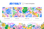 Abstract doodle card backgrounds set, a Background Graphic by Good Studio (Thumbnail 1 of 8)