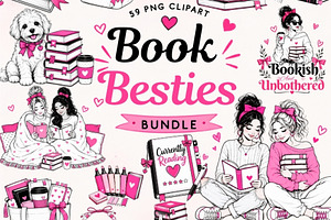 Book Besties Clipart Bundle, a Person Illustration by Tanya Kart