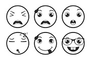 Line Emoticons / Emoji Vector Set, an Emoji Icon by land art (Thumbnail 3 of 4)