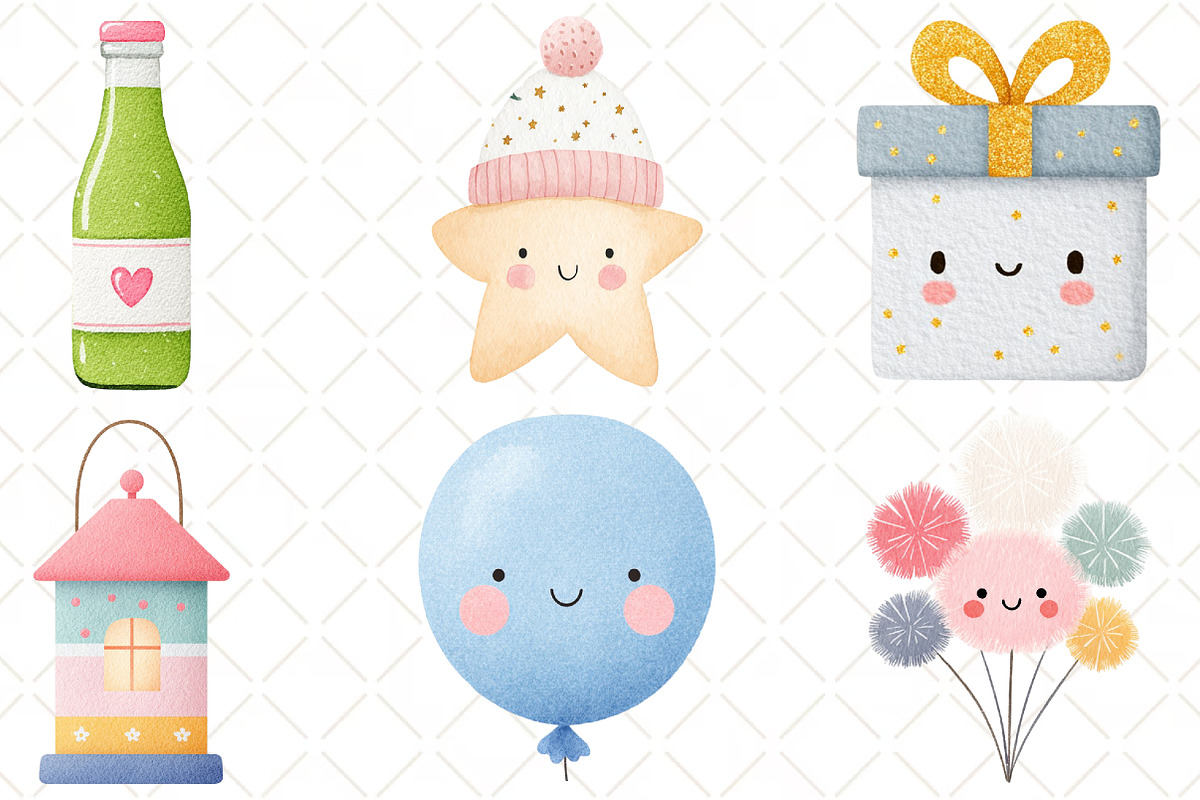 Cute New Year Clip Art, an Illustration by Black Bird Studio (Photo 4 of 6)