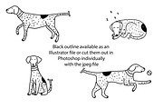 Cute Doodle Pointer dogs, an Animal Illustration by Liz Pengilley Studio (Thumbnail 2 of 4)