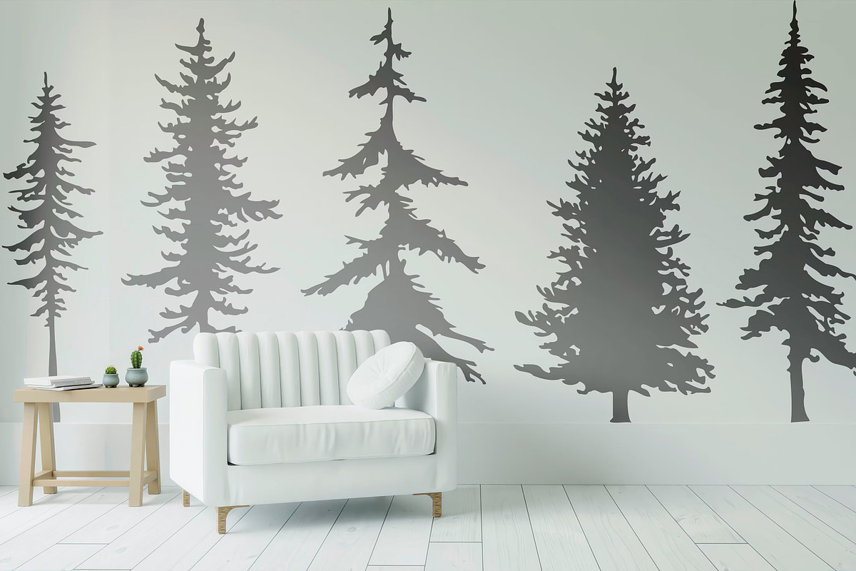 Pine Trees Procreate Stamps, a Brush Add-On by Dervik Art Store (Photo 3 of 5)
