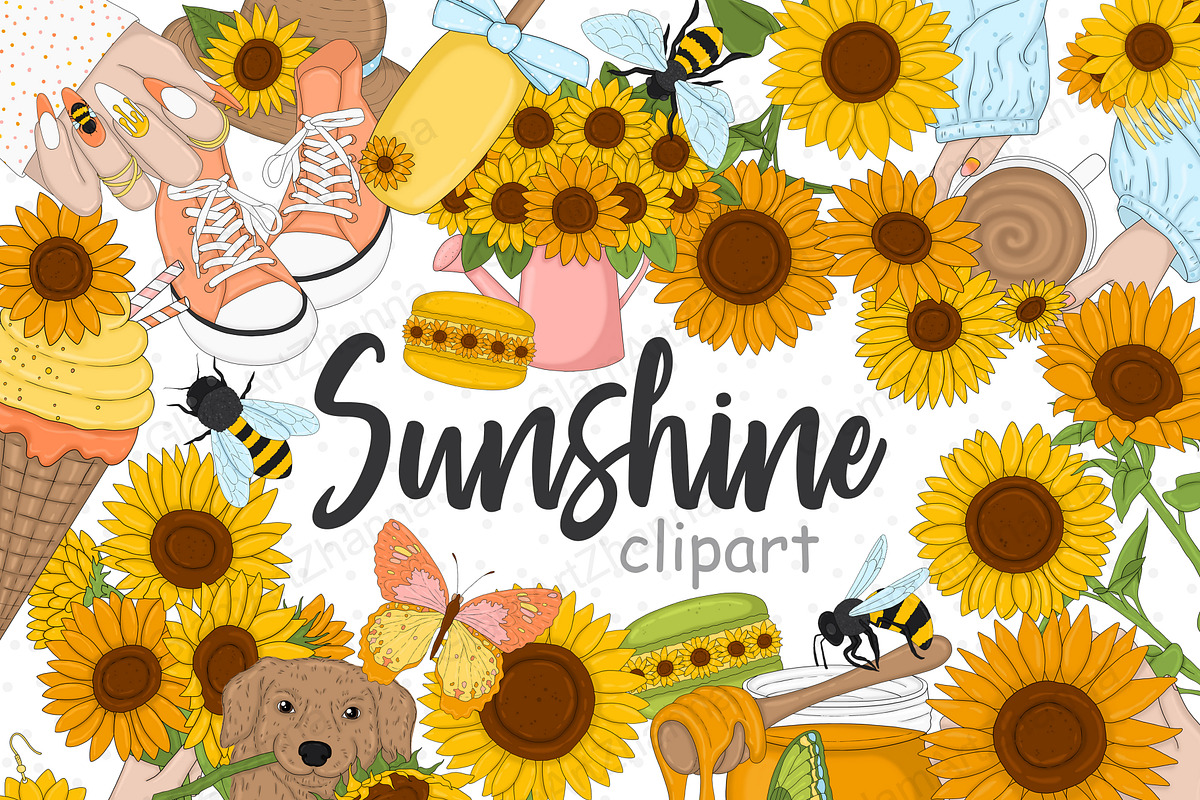 Sunshine Clipart, a Seasonal Illustration by GlamArtZhanna (Photo 1 of 5)