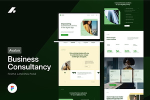 Avalon – business Figma landing page, an UI Kit Template by neuwebz