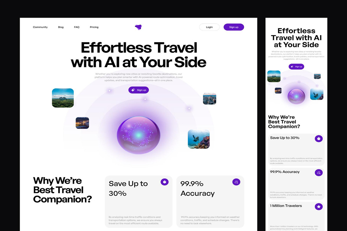 Travelick AI Travelel Website UI KIT, an UI Kit Template by Creative Perspective (Photo 4 of 7)