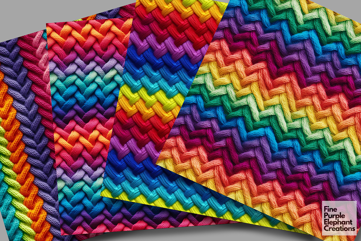 Rainbow Knit Fabric Texture Pattern, a Texture Graphic by Fine Purple Elephant (Photo 2 of 5)