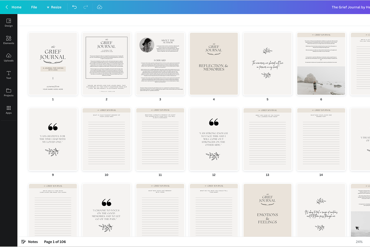 The Grief Journal Canva, a Presentation Template by HelloKarla (Photo 9 of 9)