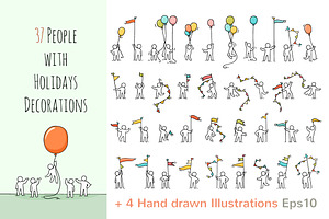 Cartoon People with Decorations, an Icon by Sapunkele