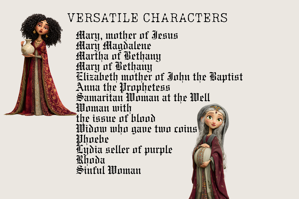 NEW TESTAMENT WOMEN CLIPART PACK, a Person Illustration by Daring Digies (Photo 10 of 10)
