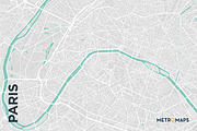 MAP SET - Pale / Turquoise - 15 Maps, a Graphic by MetroMaps (Thumbnail 13 of 16)