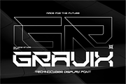 GRAVIX - TECHNOCYBER DISPLAY FONT, a Font by Vroz Studio (Thumbnail 1 of 8)
