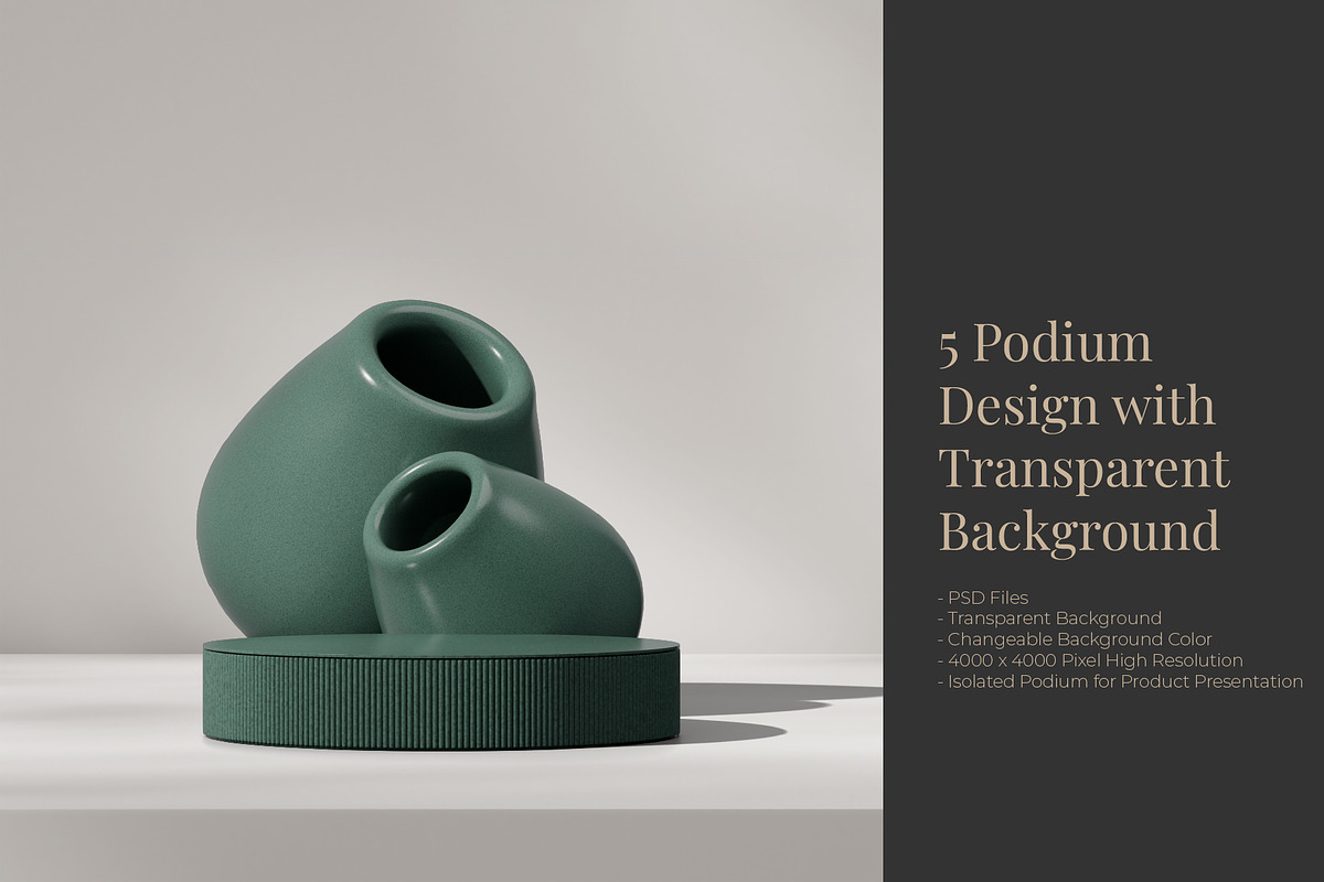 5 Podium with Transparent Background, a Background Graphic by faustudio (Photo 1 of 7)