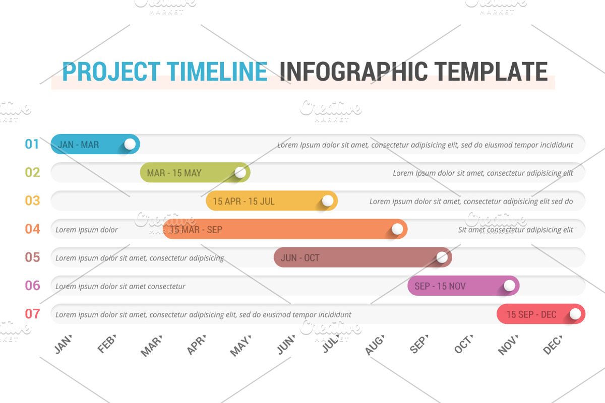 Project Timeline - Gantt Chart, a Graphic by PixMarket