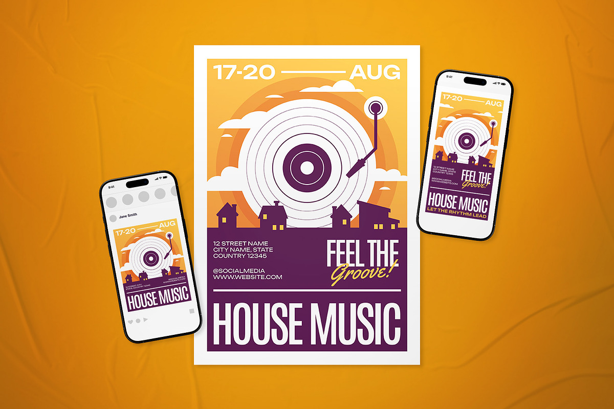 House Music Event Flyer Set, a Flyer Template by The Good Store (Photo 1 of 2)