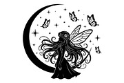 Fairy Moon Butterfly Silhouette, an Object Illustration by Gaye Art (Thumbnail 25 of 31)