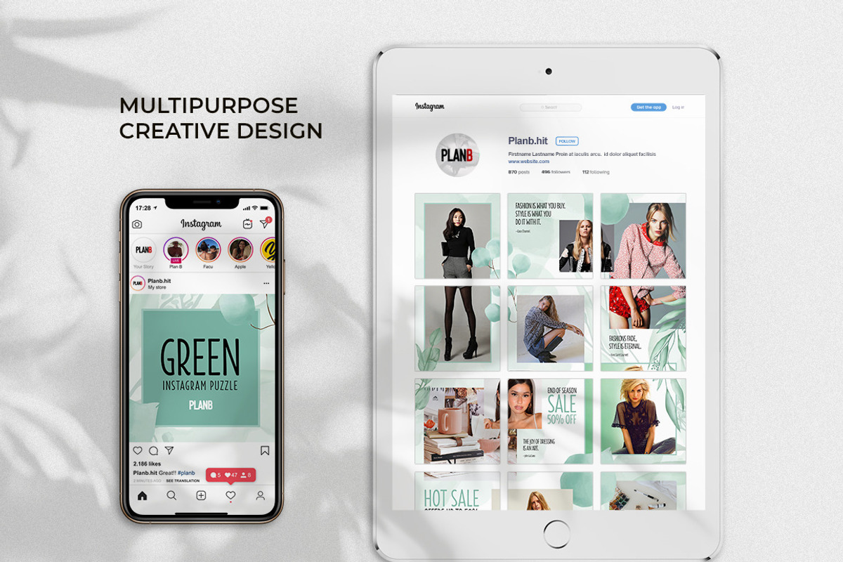 Green - Instagram Puzzle Feed, a Social Media Template by Plan B (Photo 4 of 6)