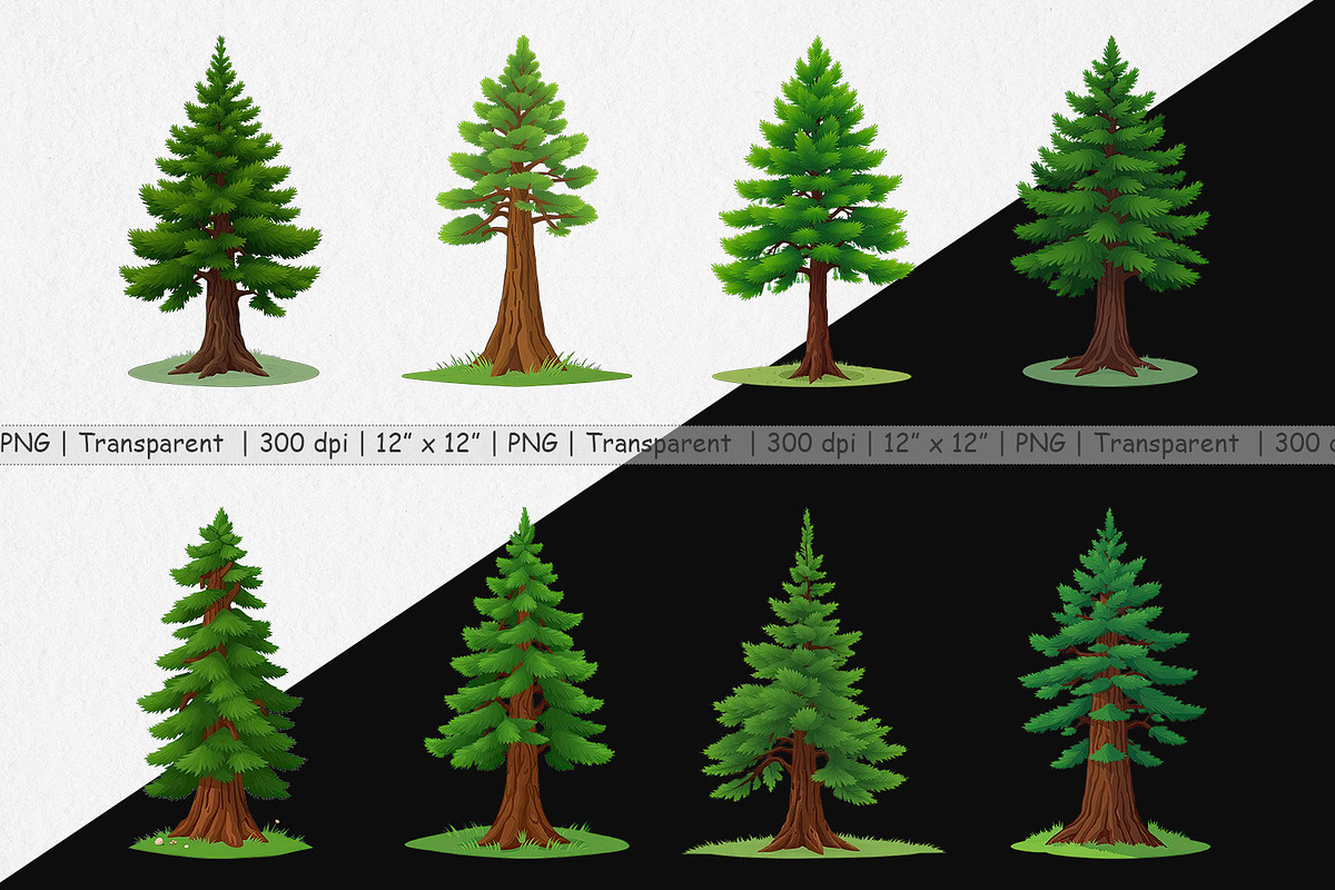Tall Pine Clipart, a Graphic by Artnoy (Photo 2 of 5)