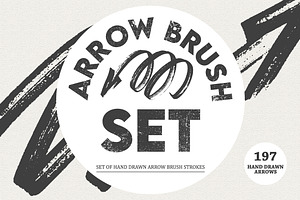Hand Drawn Brush Arrows Set