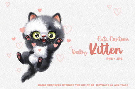 Cute small black kitten want hugs