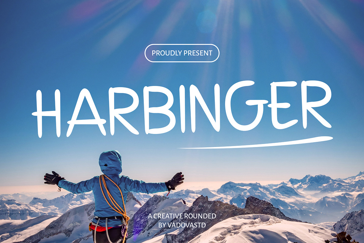 Harbinger Creative Rounded Font, a Handwritten Font by Vadovastd (Photo 1 of 7)