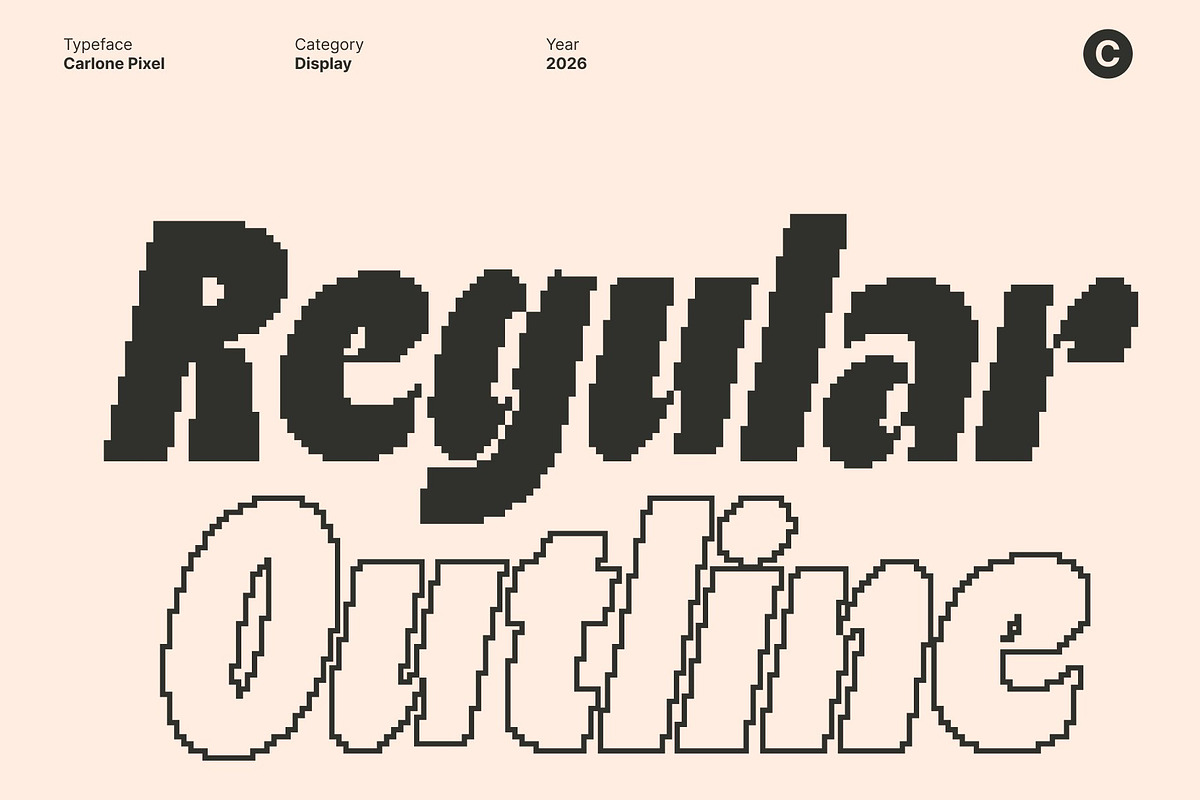 Carlone Pixel, a Sans Serif Font by Craft Supply Co. (Photo 3 of 8)