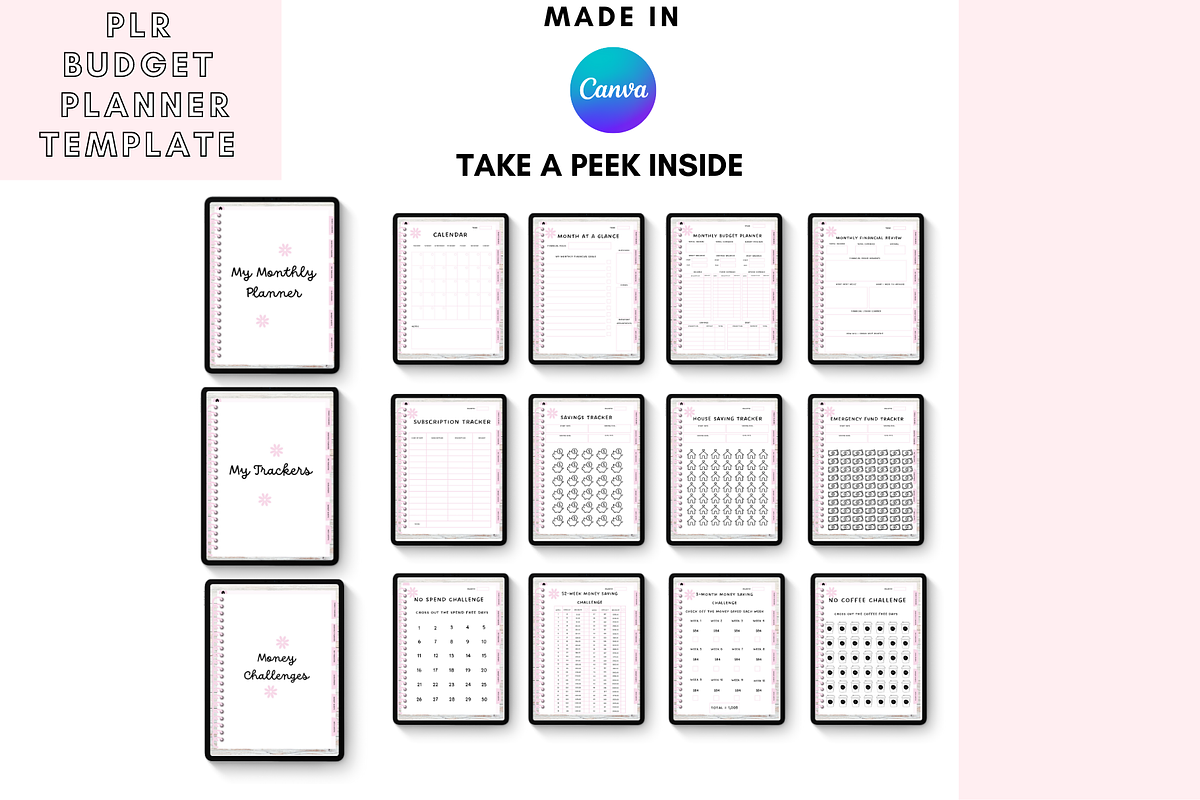 Canva Digital Budget Planner, a Stationery Template by DigitalbossCreations (Photo 4 of 7)