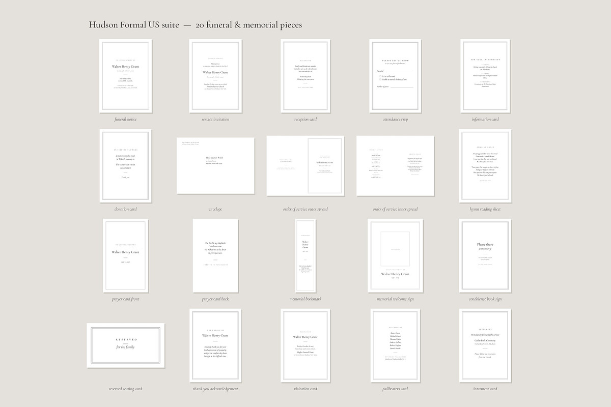 Memorial Stationery 100 Templates V2, an Invitation Template by pawellpi (Photo 88 of 90)