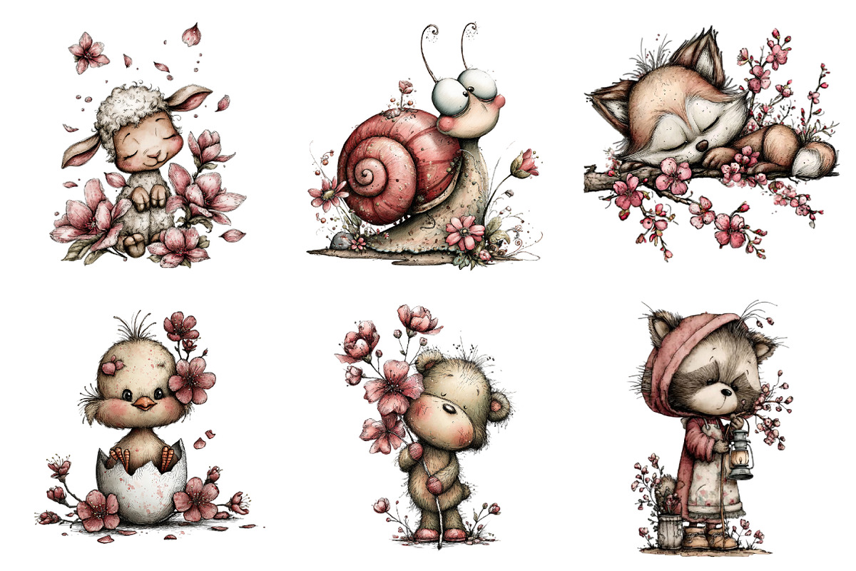 Magical Springtime Animals Clipart, an Illustration by Design Market (Photo 3 of 4)