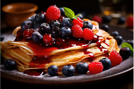 Aromatic Crepes berries jam, a Food & Drink Photo by Ylivdesign
