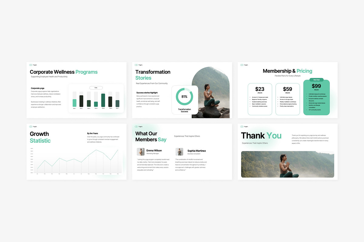Yoga Academy Google Slides Template, a Presentation Template by Eklip Studio (Photo 5 of 6)