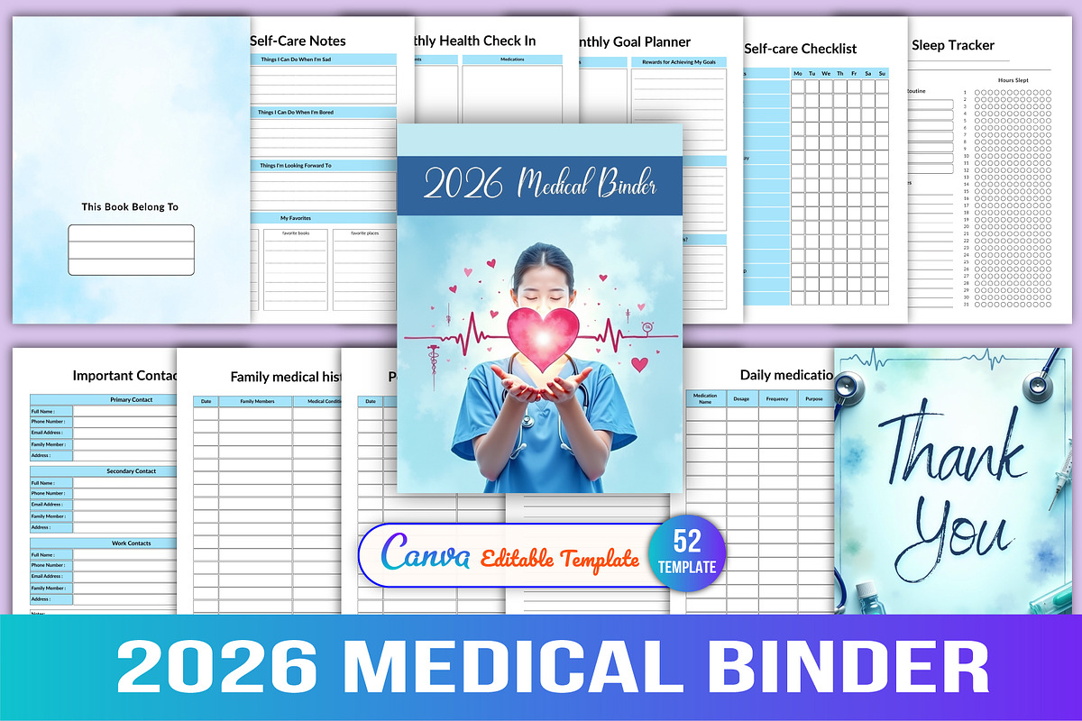 2026 Medical Binder, a Stationery Template by Designmela01 (Photo 1 of 6)
