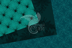 Teal Gothic Digital Paper