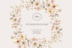 Watercolor Wedding Flowers Collectio