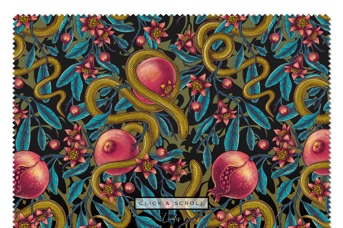 POMEGRANATE EDEN - patterns & motifs, a Decorative Illustration by Liiafis (Photo 7 of 15)