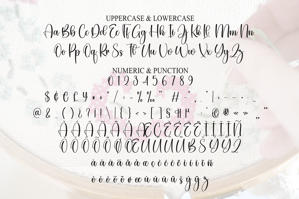 Embroidery | Script Font, a Handwritten Font by Scratchones (Photo 7 of 8)