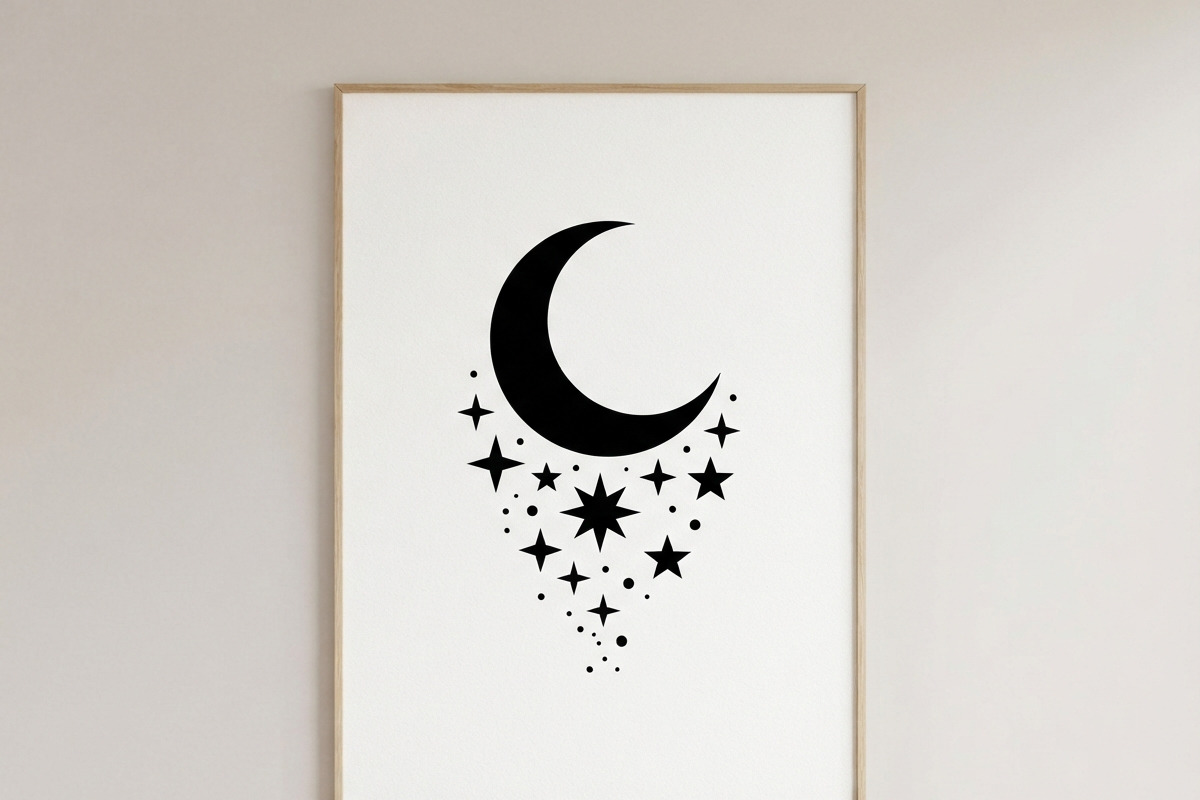 50 Crescent Moon with Stars, an Empty State Illustration by Amazin_art (Photo 33 of 47)