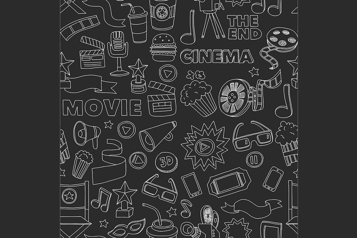 It's movie time! Linear vector set, a Texture Illustration by Art Loft (Photo 2 of 16)