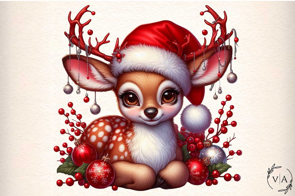 Cute Reindeer Christmas PNG, an Illustration by Craft Nest (Photo 1 of 7)