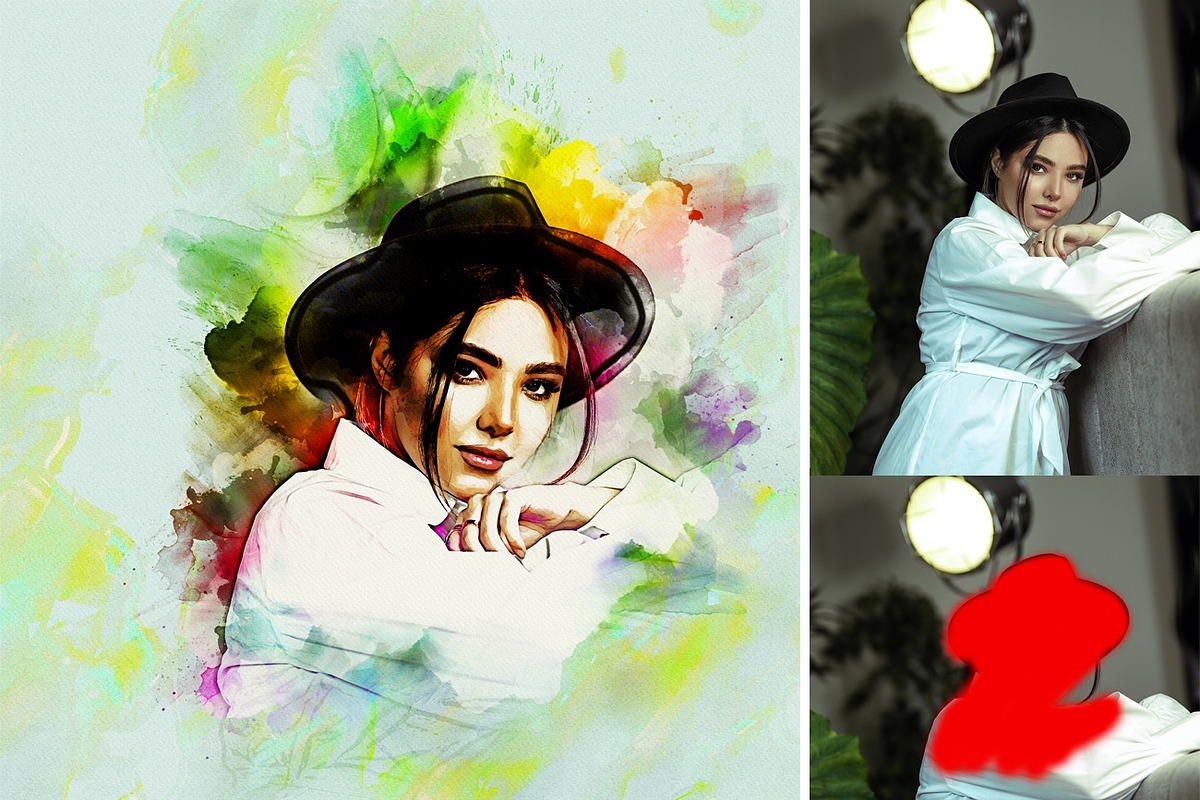 Watercolor Portrait Art, an Action Add-On by MRI STUDIO (Photo 13 of 15)