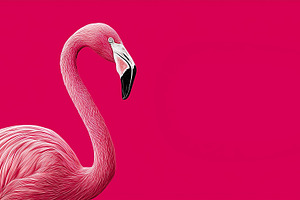 Pink flamingo on a vibrant magenta, an Animal Photo by MistyDay
