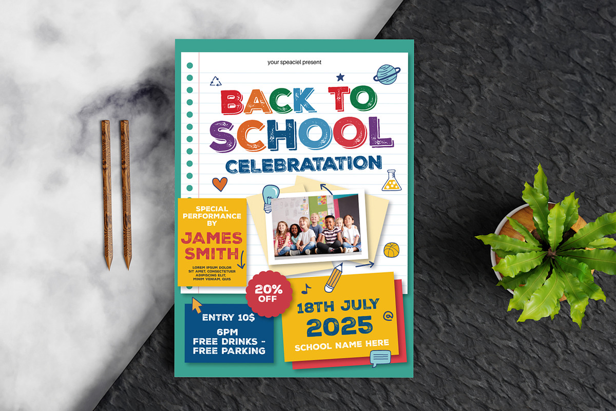 Colorful Back To School Flyer, a Brochure Template by MightyDesign (Photo 1 of 5)