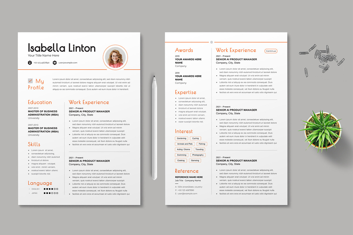 Clean Resume, a Resume Template by MightyDesign (Photo 1 of 8)