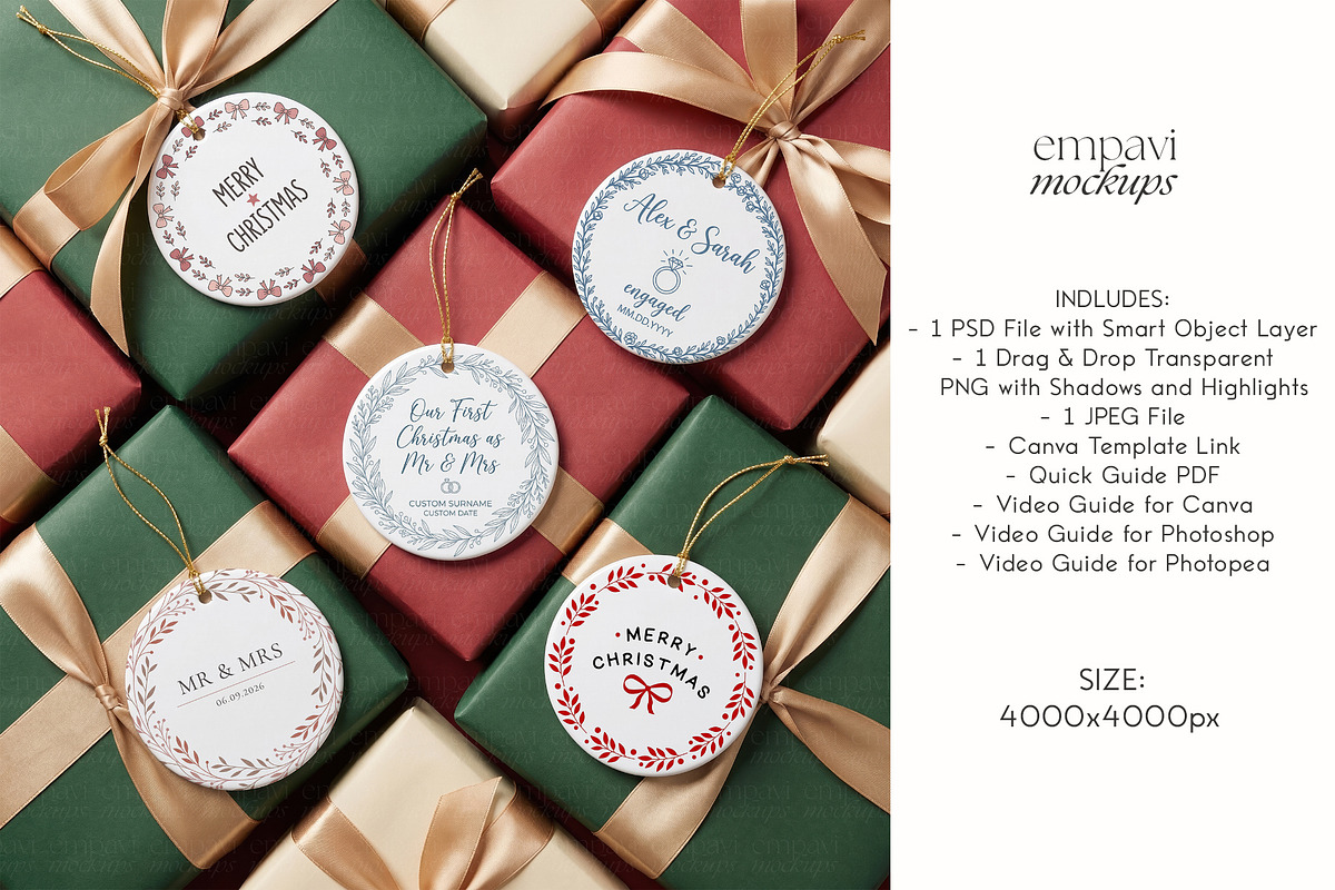 Ornament Mockup Set of 5, a Household Mockup by EmpaviMockups (Photo 5 of 5)
